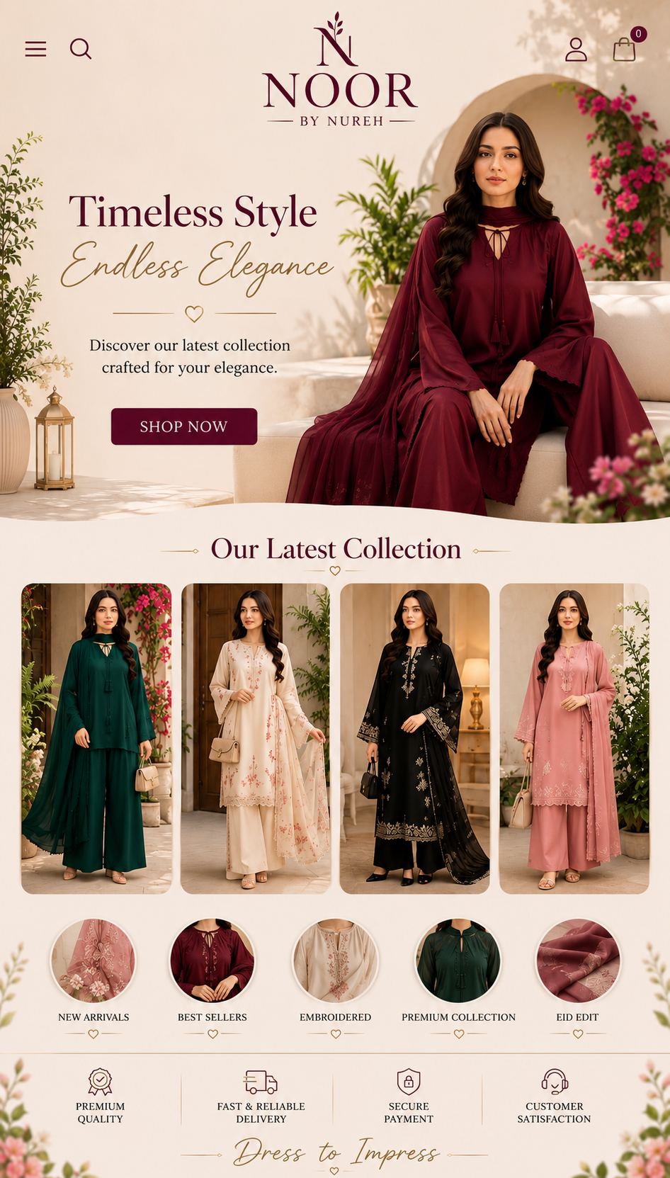 Premium Pakistani Dresses Collection for Women | Elegant Farshi Sets, Co-Ord Sets & Modest Fashion by Noor By Nureh