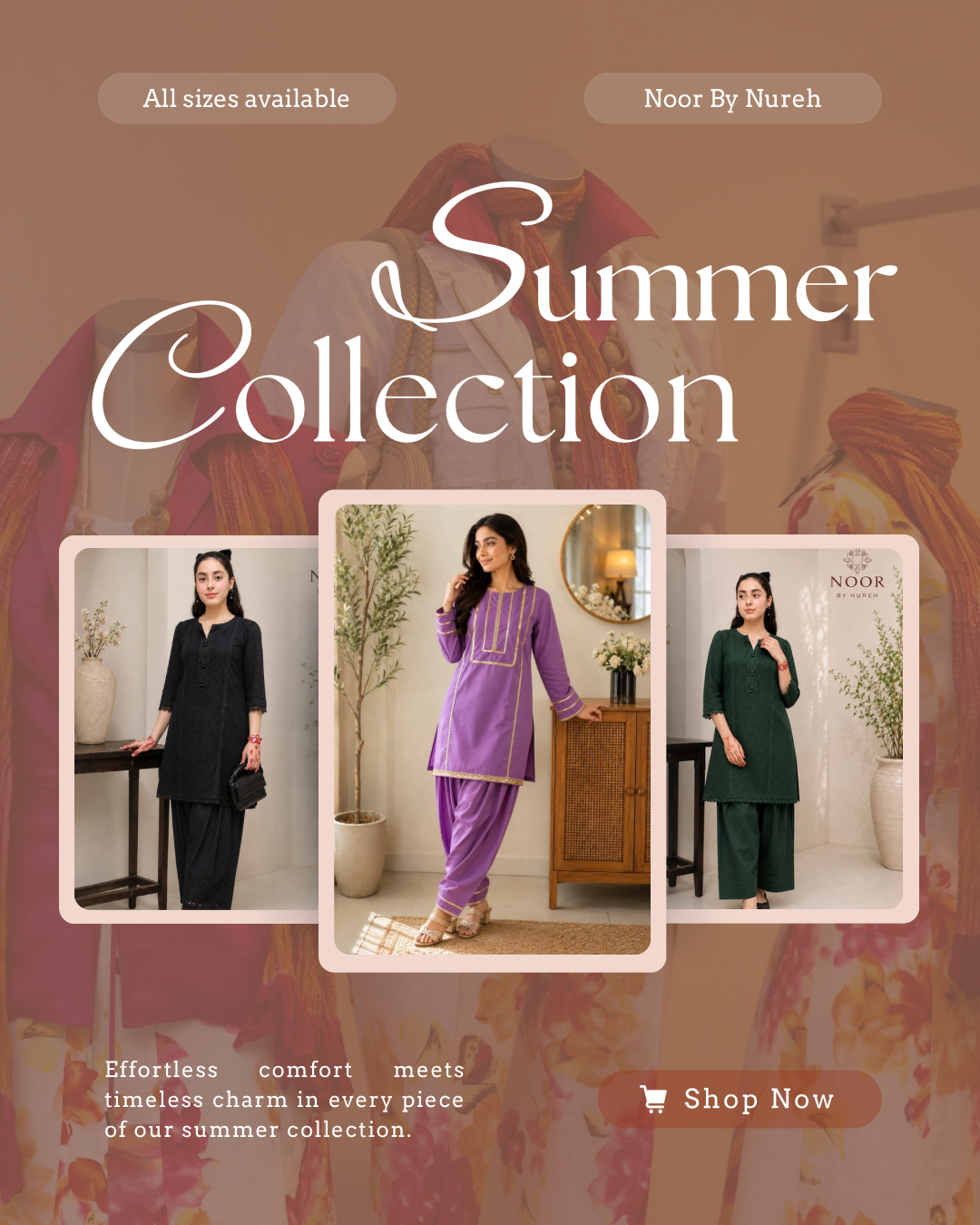 Shop Luxury Pakistani Women’s Dresses | Farshi Sets, Co-Ord Sets & Elegant Modest Wear | Noor By Nureh