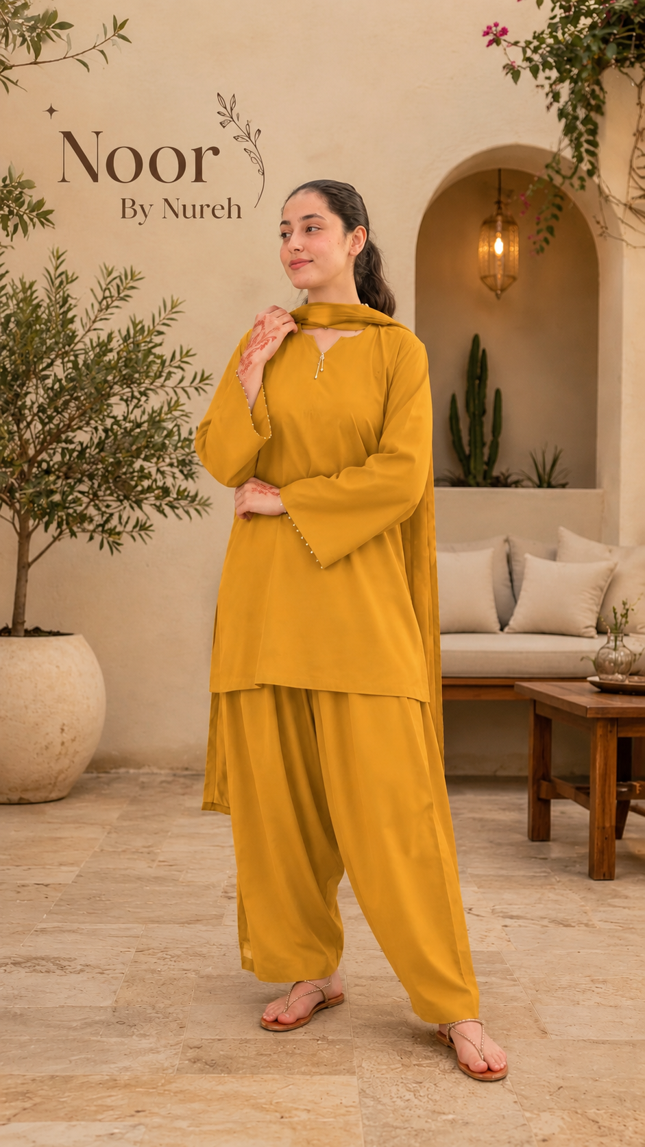 Mustard 2 Piece Farshi Set