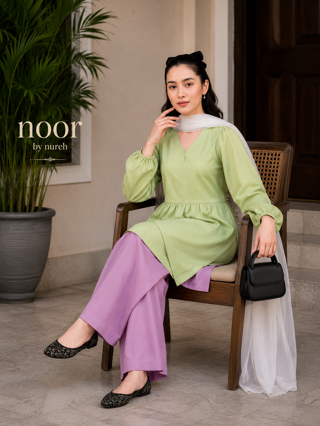 Lime Green & Lilac 2-Piece Set