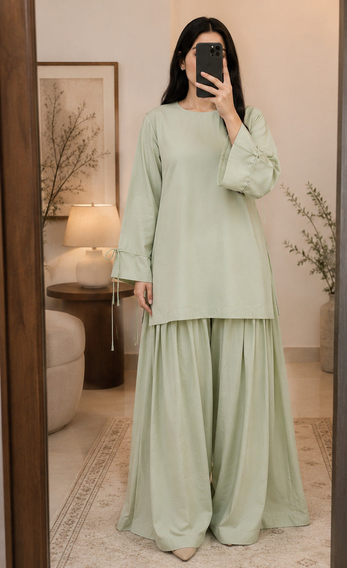 sage green outfit for women