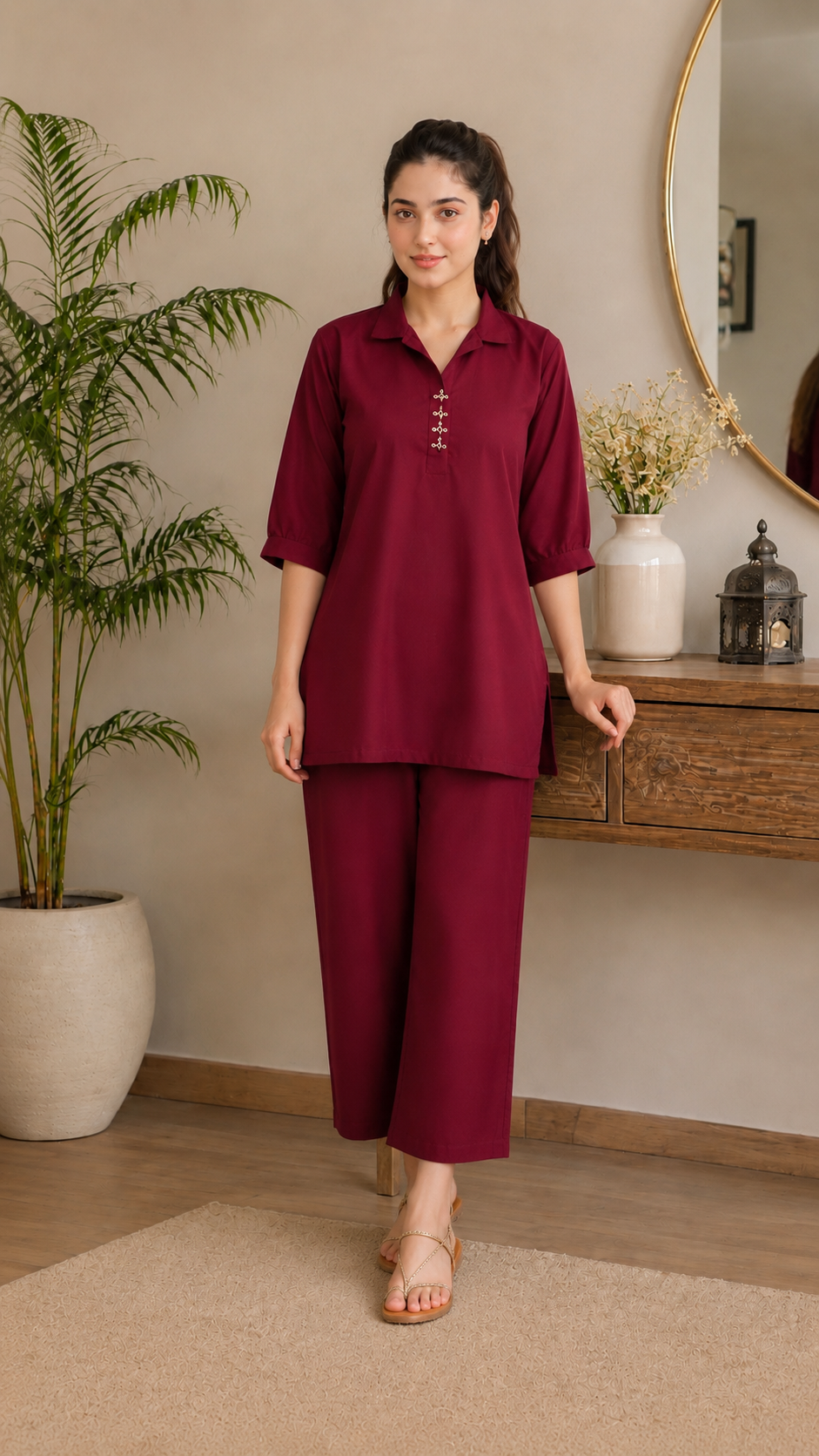 Maroon Premium Co-Ord Set