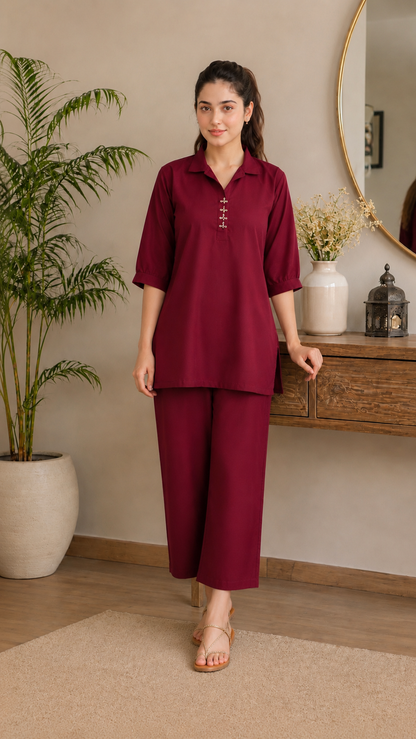Maroon Premium Co-Ord Set