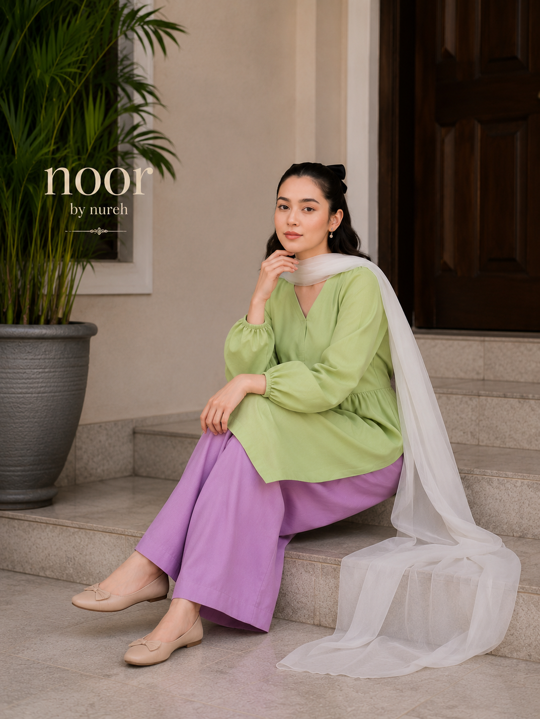 Lime Green & Lilac 2-Piece Set