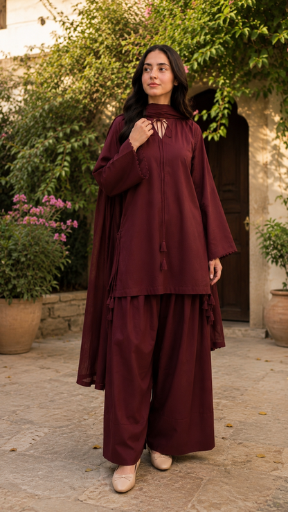 Maroon 2 Piece Suit