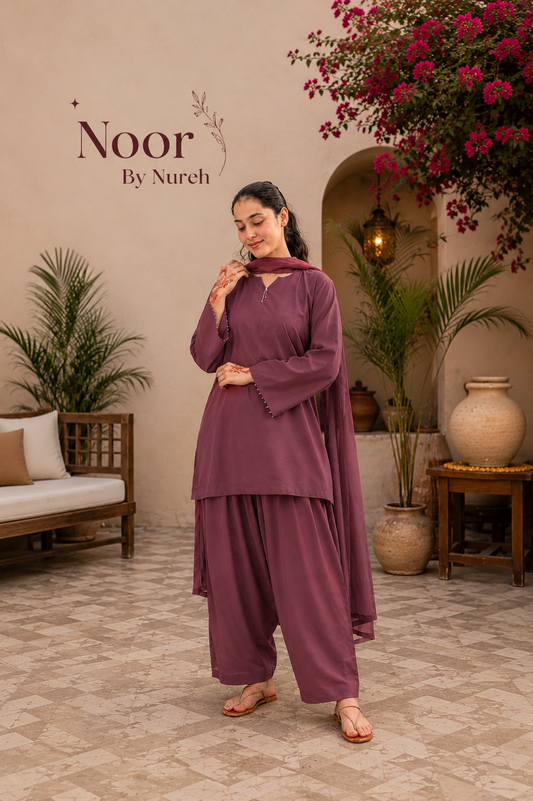Mauve 2 Piece Farshi Suit