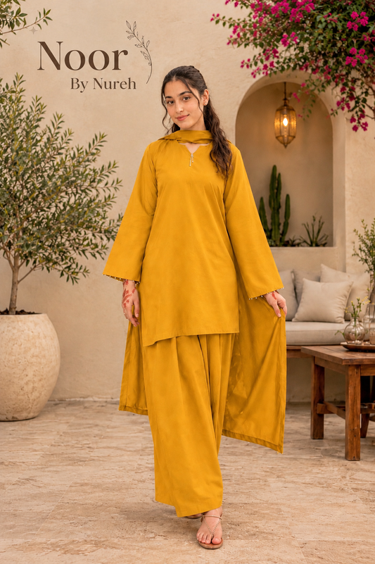Mustard 2 Piece Farshi Suit