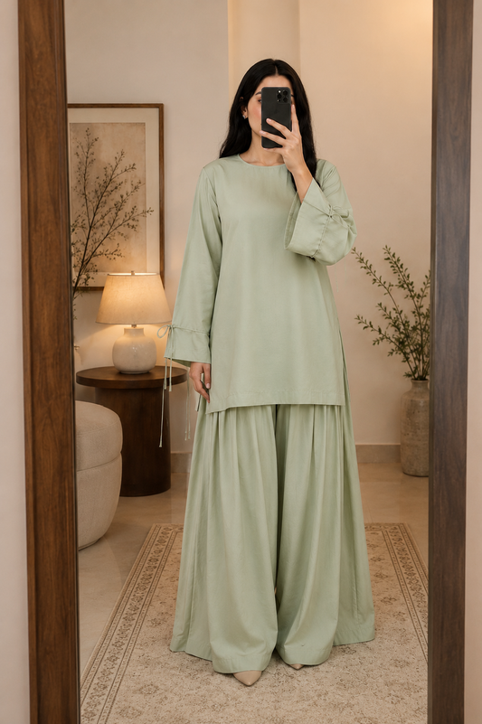 sage green co ord set | Noor By Nureh