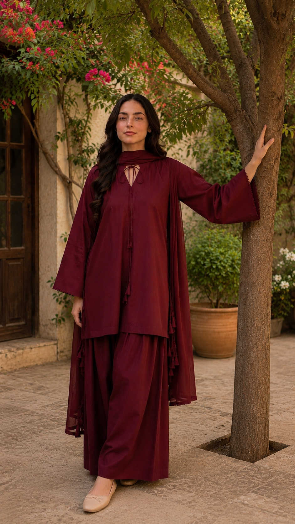 Maroon 2 Piece Suit