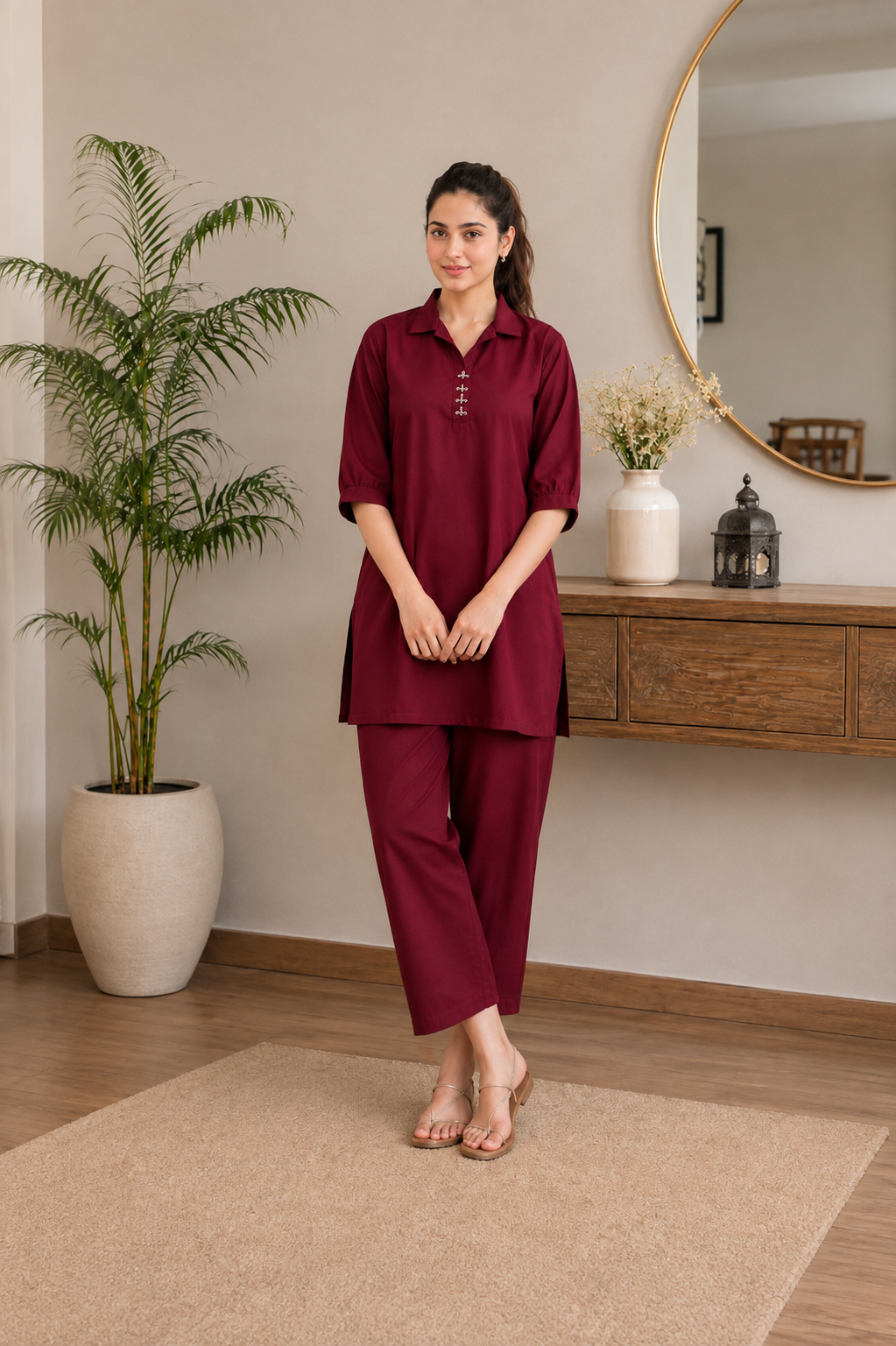 Maroon Premium Co-Ord Set