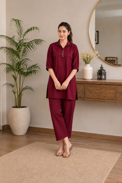 Maroon Premium Co-Ord Set